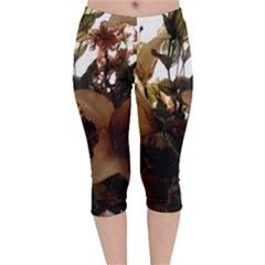 Lilies 1 1 Velvet Capri Leggings  by bestdesignintheworld