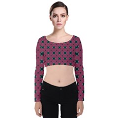 Sampolo Velvet Long Sleeve Crop Top by deformigo