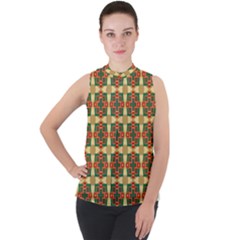 Sorobon Mock Neck Chiffon Sleeveless Top by deformigo