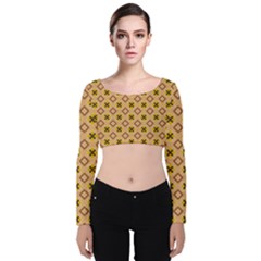 Virginia Velvet Long Sleeve Crop Top by deformigo