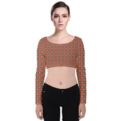 Tithonia Velvet Long Sleeve Crop Top by deformigo