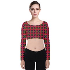 Wolfville Velvet Long Sleeve Crop Top by deformigo