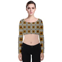 Leptis Velvet Long Sleeve Crop Top by deformigo