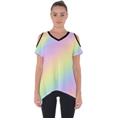 Pastel Goth Rainbow  Cut Out Side Drop Tee by thethiiird