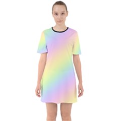 Pastel Goth Rainbow  Sixties Short Sleeve Mini Dress by thethiiird