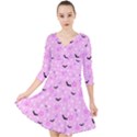 Spooky Pastel Goth  Quarter Sleeve Front Wrap Dress View1