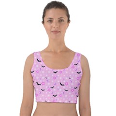 Spooky Pastel Goth  Velvet Crop Top by thethiiird