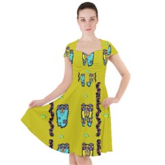 Peace People Hippie Friends And Free Living Fauna Cap Sleeve Midi Dress by pepitasart