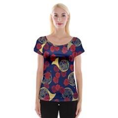 Roses French Horn  Cap Sleeve Top by BubbSnugg