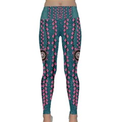 Japanese Sakura Blossoms On The Mountain Lightweight Velour Classic Yoga Leggings by pepitasart