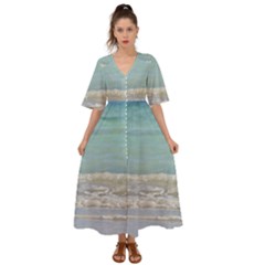 Minty Ocean Kimono Sleeve Boho Dress by TheLazyPineapple