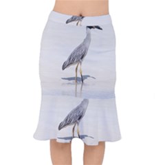 Beach Heron Bird Short Mermaid Skirt by TheLazyPineapple