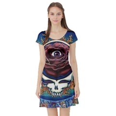 Grateful Dead Ahead Of Their Time Short Sleeve Skater Dress by Sapixe