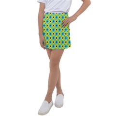 Pattern Tiles Square Design Modern Kids  Tennis Skirt by Vaneshart