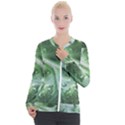 Green Wet Rain Water Drops Plant Casual Zip Up Jacket View1