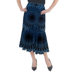 Abstract Rosette Web Network Midi Mermaid Skirt by Vaneshart