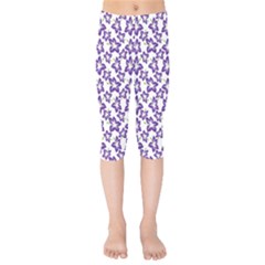 Cute Flowers - Imperial Purple Kids  Capri Leggings  by FashionBoulevard