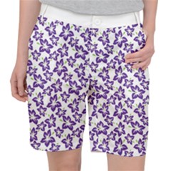 Cute Flowers - Imperial Purple Pocket Shorts by FashionBoulevard