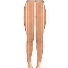 Nice Stripes - Cantaloupe Orange Leggings  by FashionBoulevard