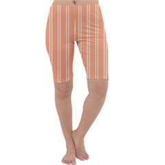 Nice Stripes - Cantaloupe Orange Cropped Leggings  by FashionBoulevard