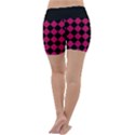 Block Fiesta Black And Peacock Pink Lightweight Velour Yoga Shorts View4