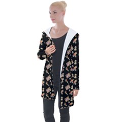 Robin Art Black Pattern Longline Hooded Cardigan by snowwhitegirl