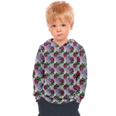 Doily Rose Pattern Blue Kids  Overhead Hoodie by snowwhitegirl