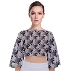 Seamless 3166142 Tie Back Butterfly Sleeve Chiffon Top by Sobalvarro