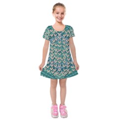 Heavy Metal Hearts And Belive In Sweet Love Kids  Short Sleeve Velvet Dress by pepitasart