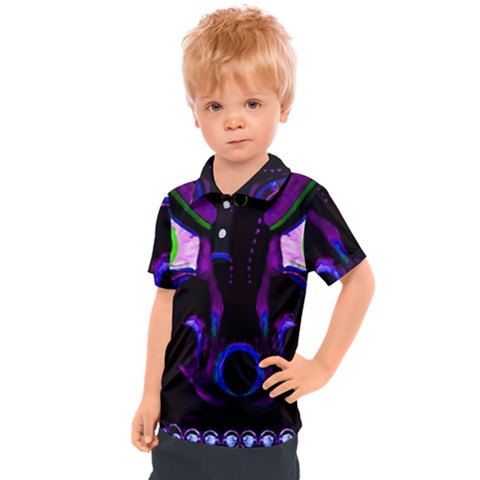 Demon Ethnic Mask Extreme Close Up Illustration Kids  Polo Tee by dflcprintsclothing