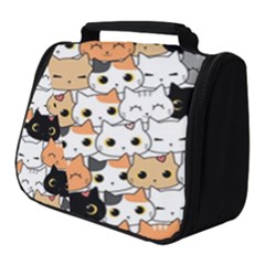 Cute Cat Kitten Cartoon Doodle Seamless Pattern Full Print Travel Pouch (small) by Vaneshart