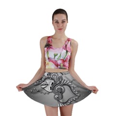 Decorative Clef, Zentangle Design Mini Skirt by FantasyWorld7