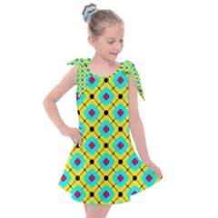 Pattern Tiles Square Design Modern Kids  Tie Up Tunic Dress by Wegoenart