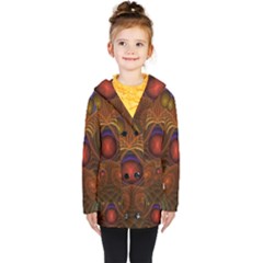 Fractal Fantasy Design Swirl Kids  Double Breasted Button Coat by Wegoenart