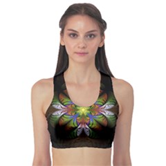 Fractal Flower Fantasy Pattern Sports Bra by Wegoenart