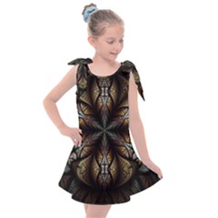 Fractal Flower Fantasy Floral Kids  Tie Up Tunic Dress by Wegoenart