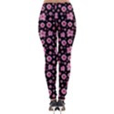 Pink And Black Floral Collage Print Lightweight Velour Leggings View2