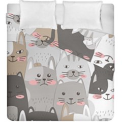 Cute Cats Seamless Pattern Duvet Cover Double Side (king Size) by Wegoenart