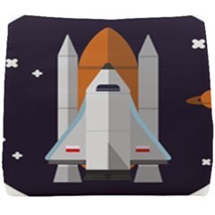 Rocket Space Universe Spaceship Seat Cushion by Wegoenart