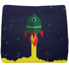 Rocket Halftone Astrology Astronaut Seat Cushion by Wegoenart