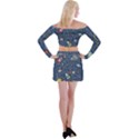 Cat Cosmos Cosmonaut Rocket Off Shoulder Top with Mini Skirt Set View2