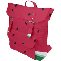 Minimalist Summer Watermelon Wallpaper Buckle Up Backpack by Nexatart