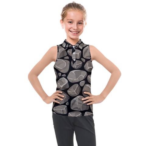 Rock Stone Seamless Pattern Kids  Sleeveless Polo Tee by Nexatart