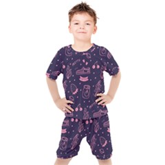 Various Cute Girly Stuff Seamless Pattern Kids  Tee And Shorts Set by Nexatart