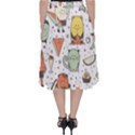 Funny Seamless Pattern With Cartoon Monsters Personage Colorful Hand Drawn Characters Unusual Creatu Classic Midi Skirt View2