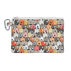 Cute Dog Seamless Pattern Background Canvas Cosmetic Bag (large) by Nexatart