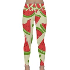 Cute Watermelon Seamless Pattern Lightweight Velour Classic Yoga Leggings by Nexatart