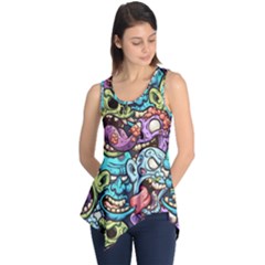 Zombie Heads Pattern Sleeveless Tunic by Nexatart