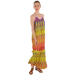 Retro Colorful Waves Background Cami Maxi Ruffle Chiffon Dress by Nexatart