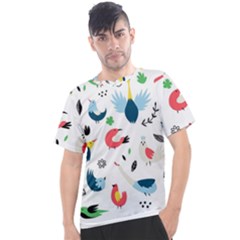 Vector Set Isolates With Cute Birds Scandinavian Style Men s Sport Top by Vaneshart